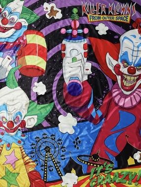 Killer Klowns From Outer Space Plush Throw Blanket - Colorful Clown Design